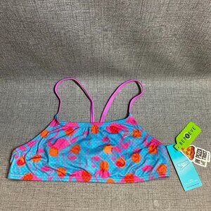 NWT - SPEEDO ECO ENDURANCE Flamingo Dot Blue, Pink Bikini Top - Size Large